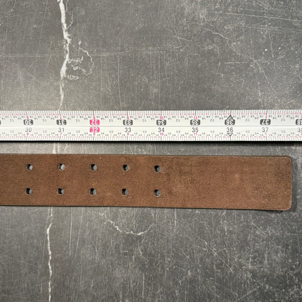 Vintage‎ Calvin Klein Jeans Suede Belt | Medium 32W Size 14 | Brown Rhinestone - Picture 2 of 11